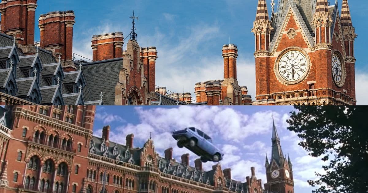 El hotel St. Pancras Renaissance como como la estación de King's Cross en Harry Potter y la Cámara Secreta
