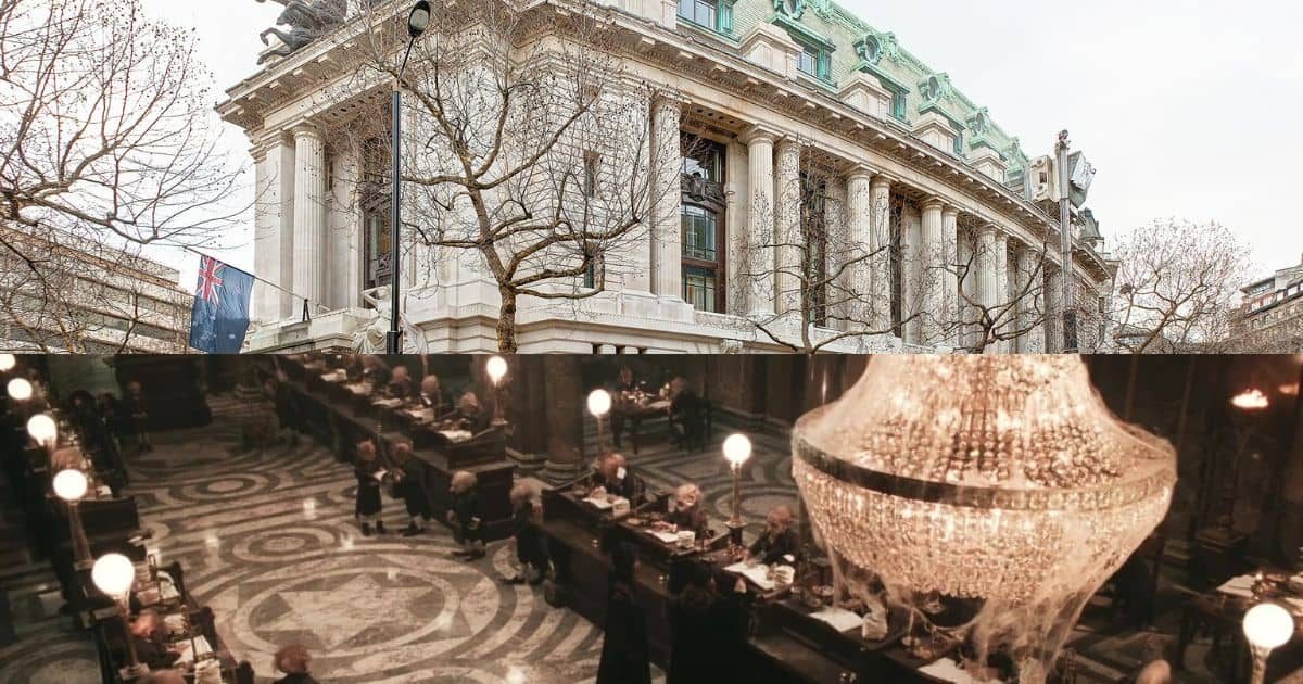El interior de la Australia House en Londres, Inglaterra, como el Banco de Gringotts en Harry Potter