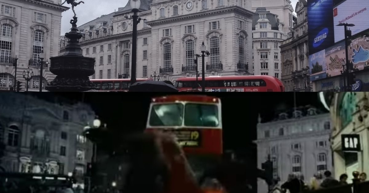 Piccadilly circus en Londres, Inglaterra, en Harry Potter y las Reliquias de la Muerte Parte 1