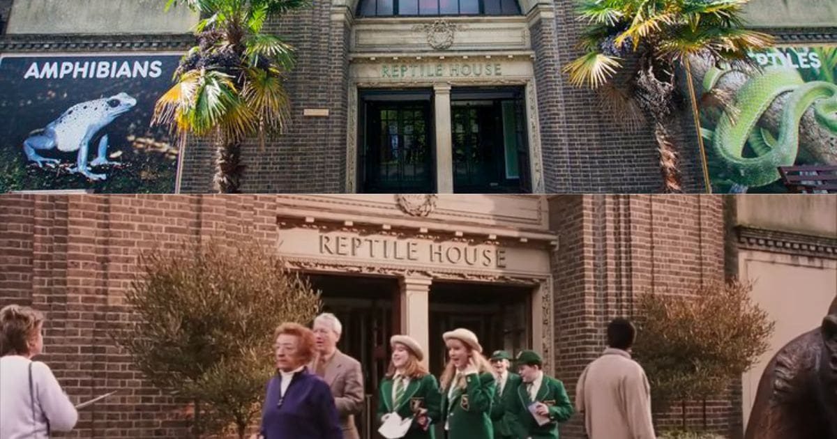La Reptile House en el Zoo de Londres en Inglaterra, en Harry Potter y la Piedra Filosofal