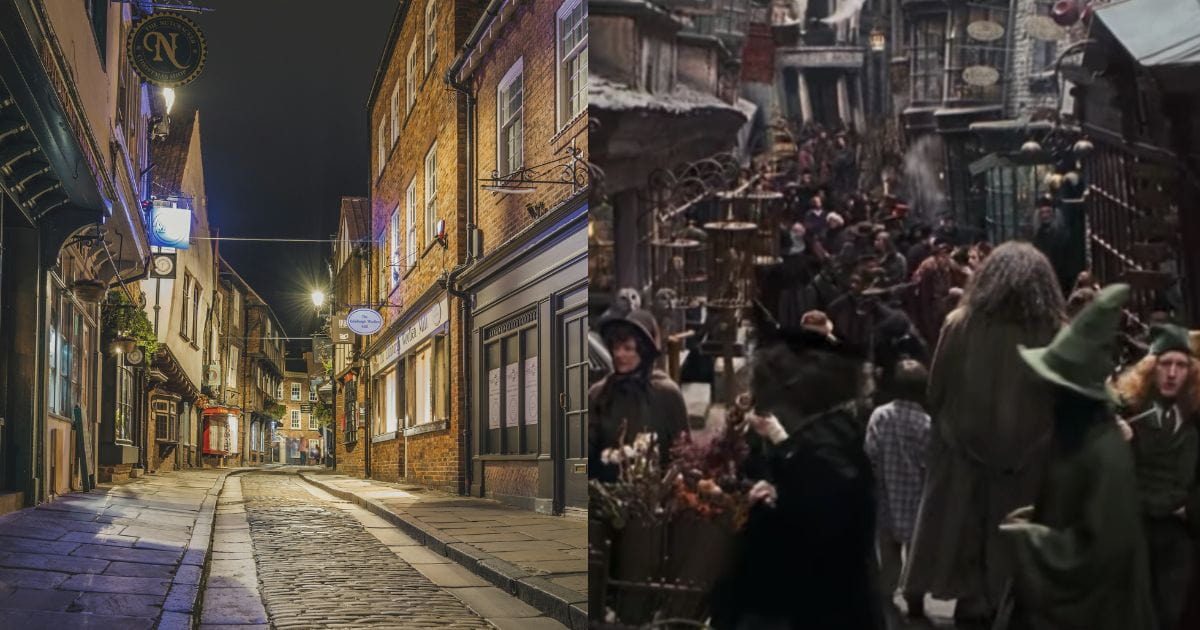 The Shambles en York, Inglaterra, como inspiración para el Callejón Diagon en Harry Potter