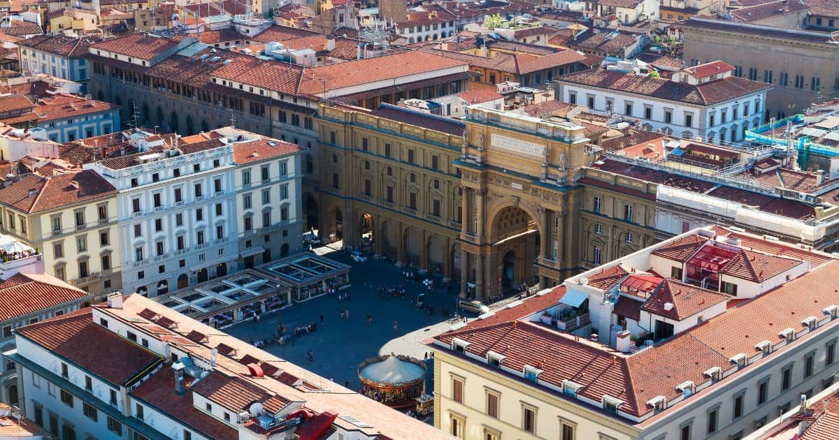 Plaza de la República​ en Florencia, Italia